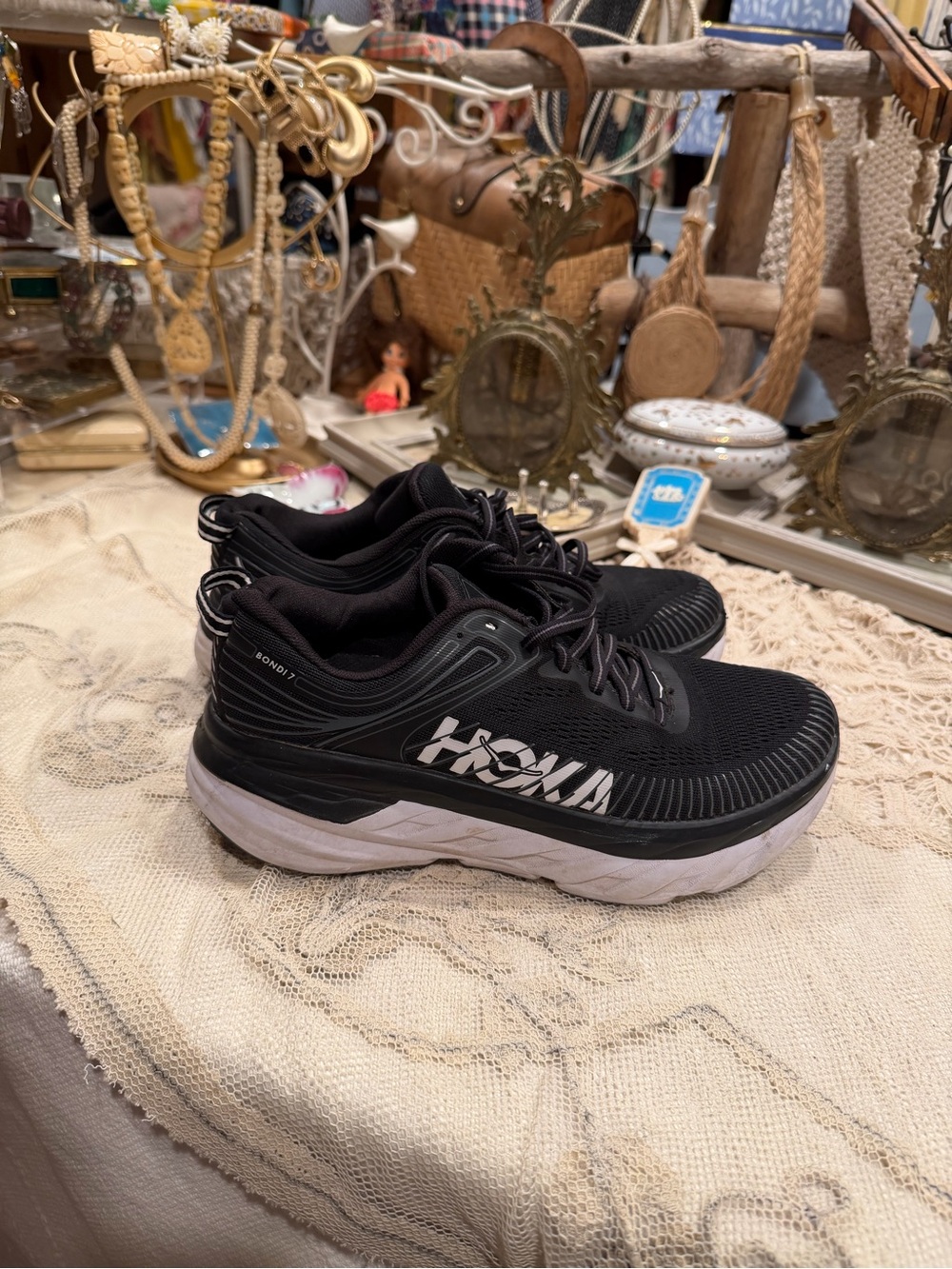 HOKA Black Bondi 7 Sneakers